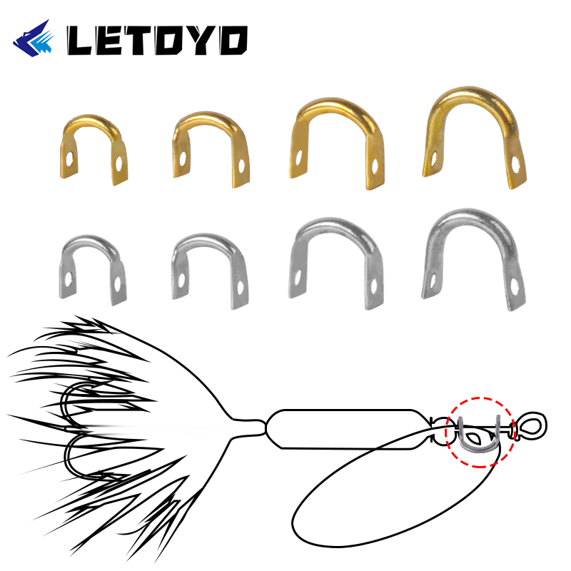 Fishing Lure Making Kit - スプーン、釣りルアー、スピナーメタルスピナー、ステンレス鋼パイナーベイト用のletoyo-u字型フォールドクリーバー、100個