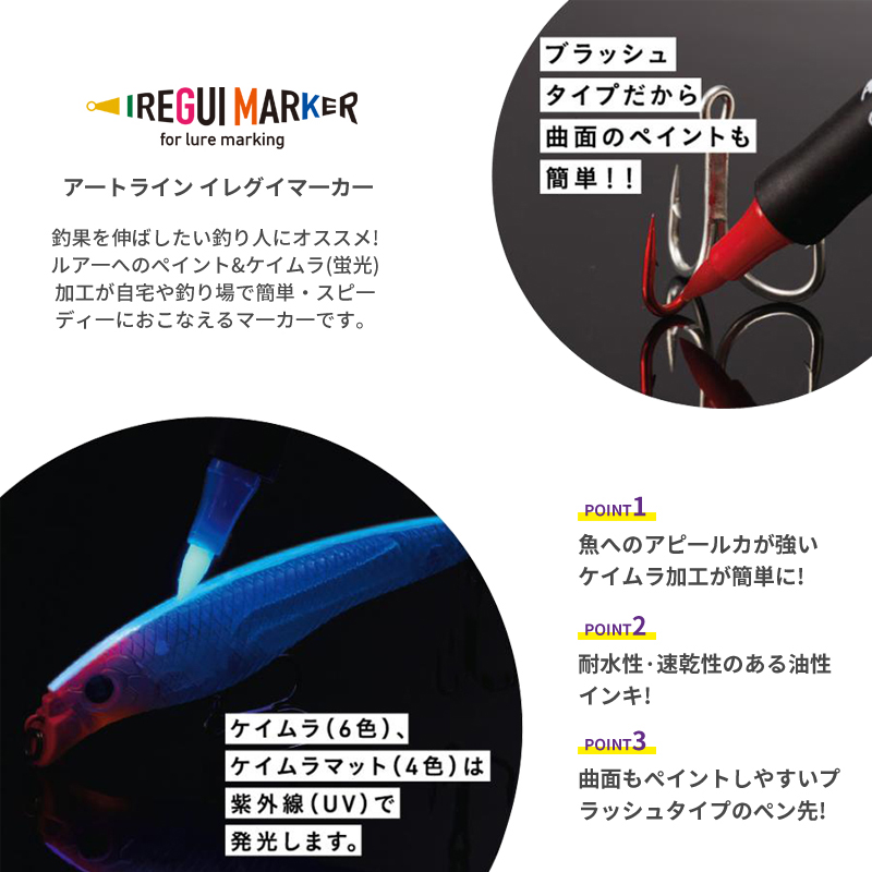 新しい釣り道具 UV蛍光塗料ペン ソフトハードルアー用 イカ - Fishing Lure Making Kit のレビューと価格