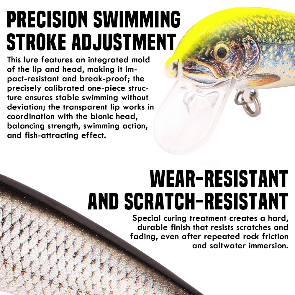 B&U フィッシング ルアー シンキング ミノー、3D リア - Fishing Lure Swimbait のレビューと価格