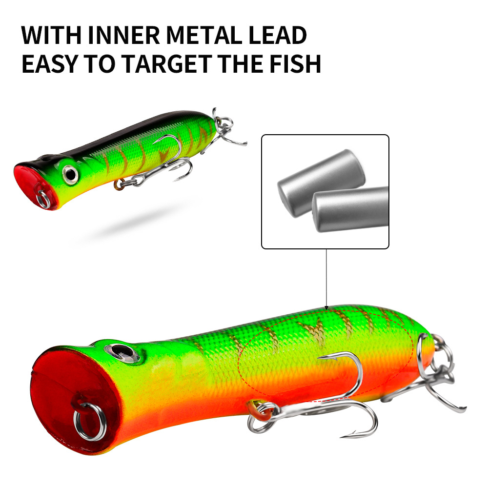 強力なフックを備えたプレミアムロングキャスティングポッパー, - Fishing Lure Popper のレビューと価格